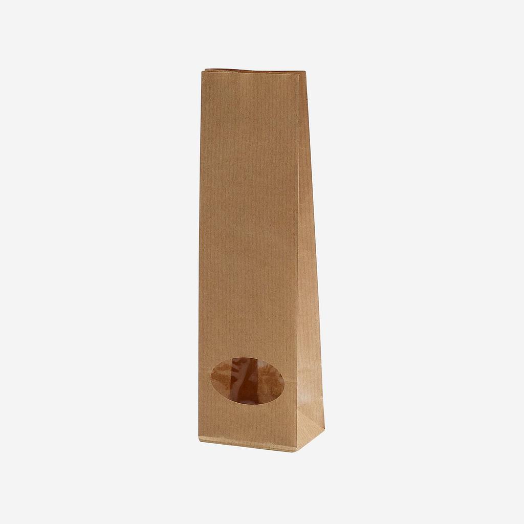 Block Bottom Bags with Oval Window, small (B60 x T40 x H200mm)