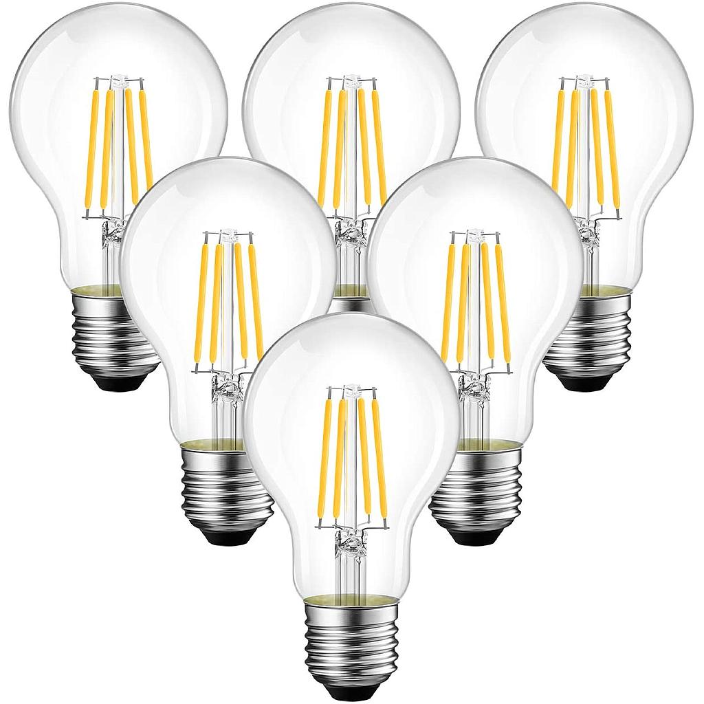 LED Lightbulbs E27, 7W =&gt; 75W (pack of 6)