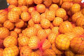 Raschelsäcke mit Zugband, 28 x 36 cm, goldgelb, Füllgewicht 2,5 kg