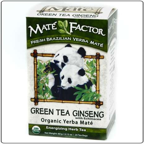 Organic Green Tea Ginseng with Echinacea Yerba Mate Tea Bags