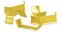 L550.030 / Verschluss-Clip, 8×33 mm, gold, 2 Drähte, U-Form