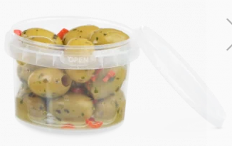 L443.228 / PP-Becher rund 280 ml, 180,00 Ø 95×H 65 mm, mit Originalitätsverschluss