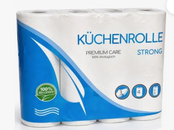 Paper towels - 3 layers (1 pack of 4 rolls)