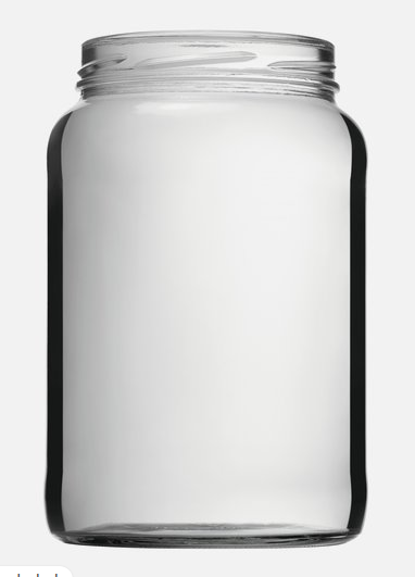 Screw-top jar 1700ml, white glass